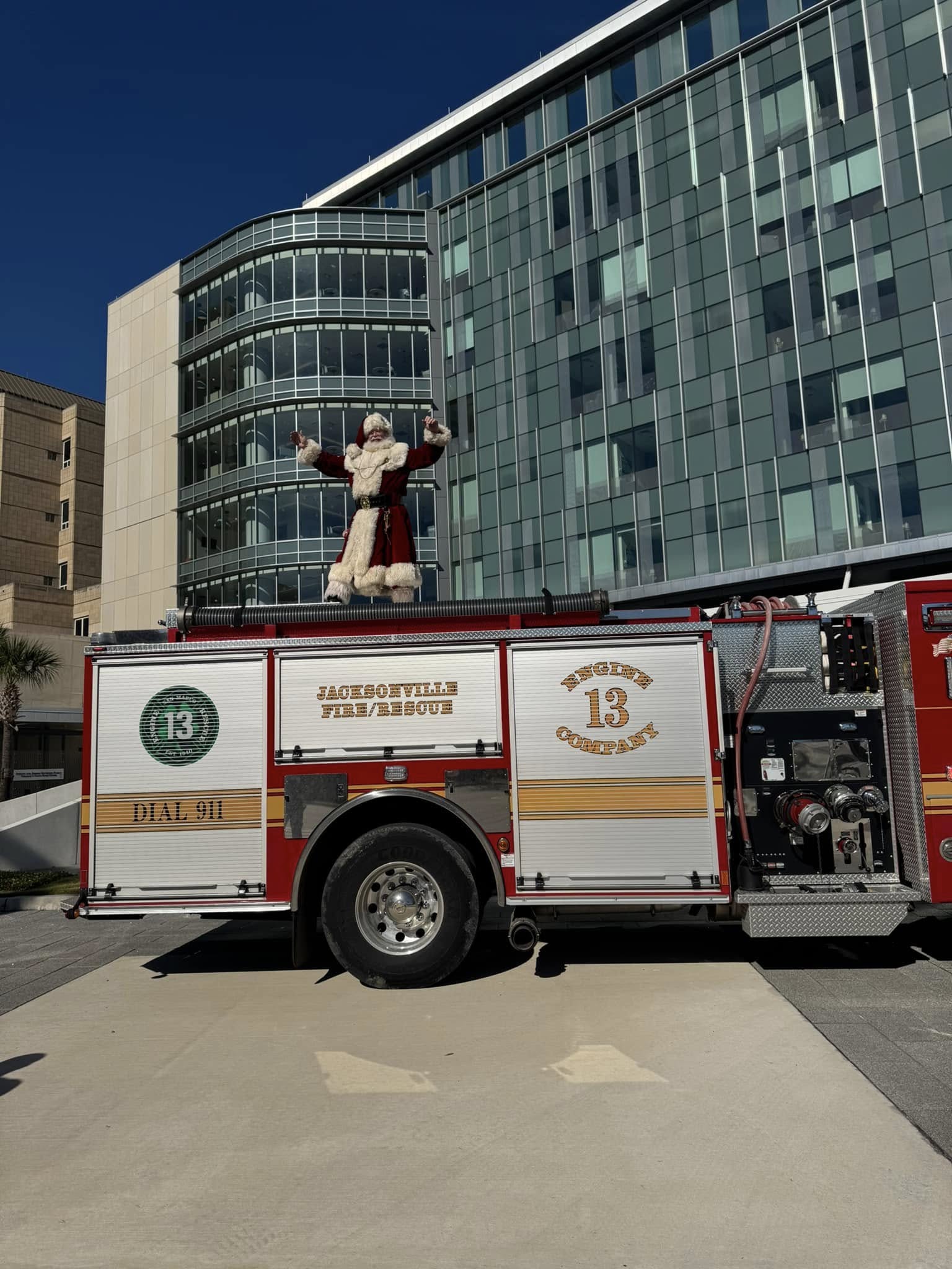 Santa on a firetruck...again